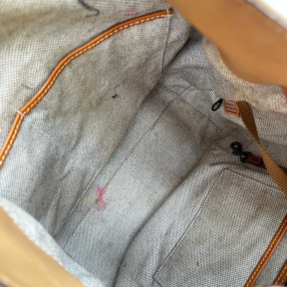 DOONEY & BOURKE Tan XL Tasha Drawstring Bucket Nag Shoulder Tote Sorrento Dillen - Picture 11 of 12